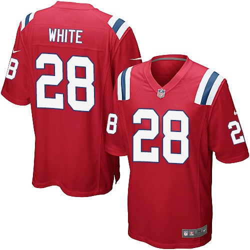 Nike Patriots #28 James White Red Alternate Youth Stitched NFL Elite Jersey
